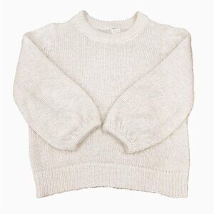 A New Day Fuzzy Crew Neck Sweater Women's Small Winter White Fluffy Soft